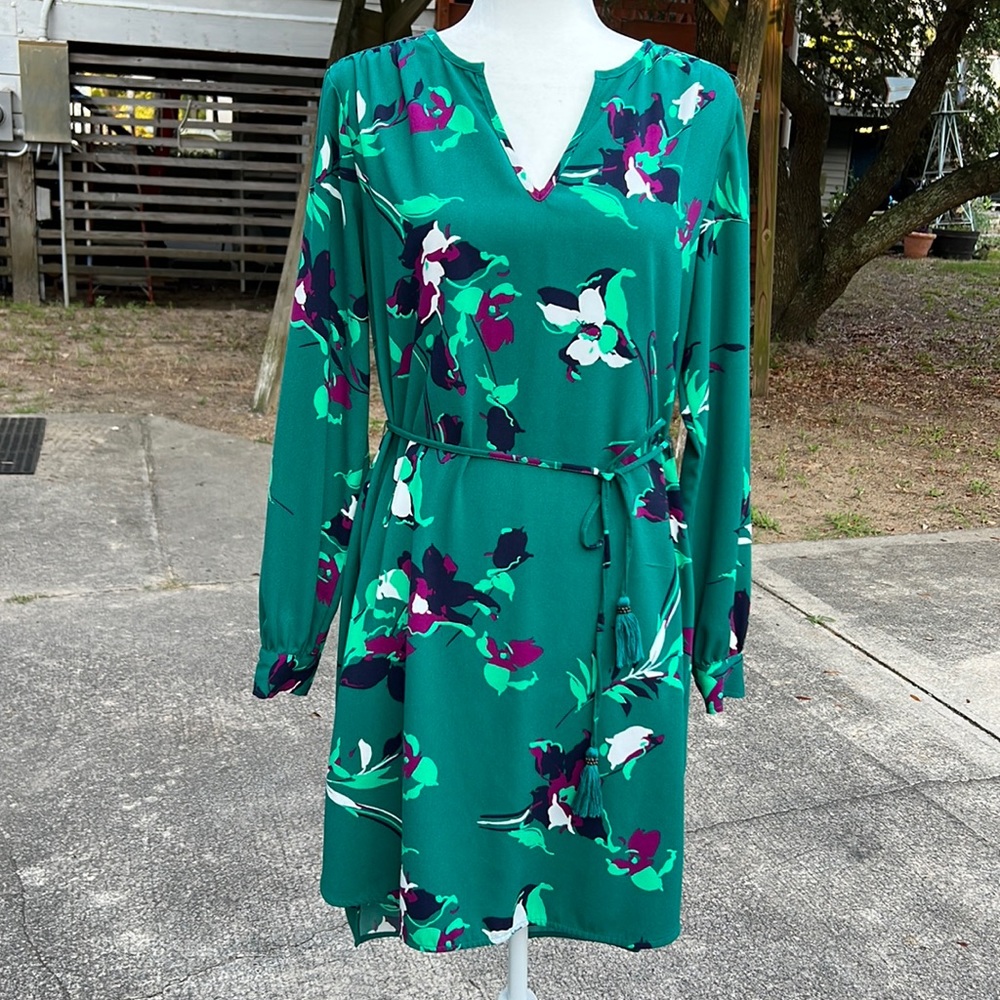Merona green long sleeve dress